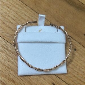 Gold-Tone Twisted Hoop Bangle Bracelet